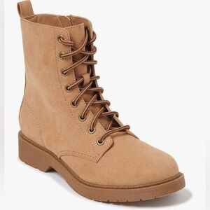 Time and Tru Lace Up Combat Lug Boot Size 10 NWT Camel Brown Boho Festival
